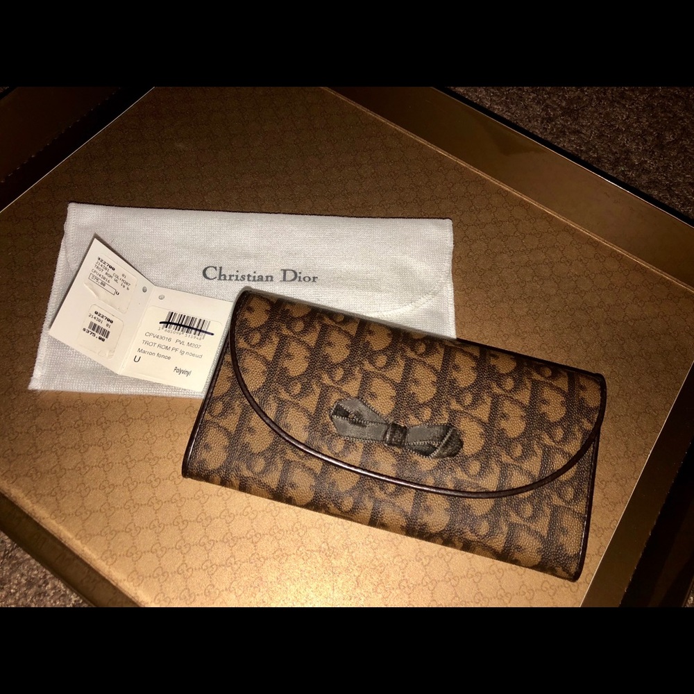Dior Lady Trot Rom Brown Leather Wallet